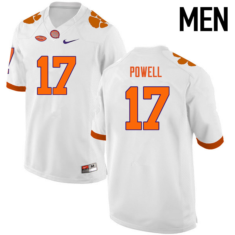 Men Clemson Tigers #17 Cornell Powell College Football Jerseys-White